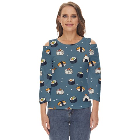 Sushi Pattern Cut Out Wide Sleeve Top by Jancukart