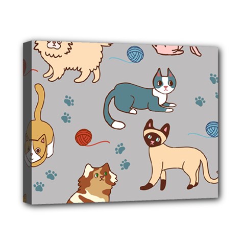 Cats Pattern Canvas 10  X 8  (stretched) by Jancukart