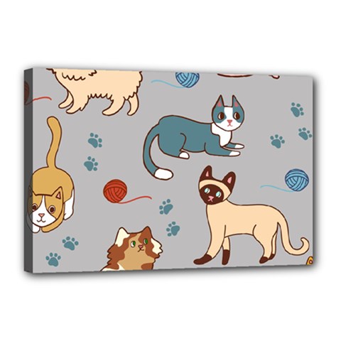 Cats Pattern Canvas 18  X 12  (stretched)