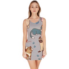 Cats Pattern Bodycon Dress