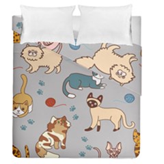 Cats Pattern Duvet Cover Double Side (queen Size)