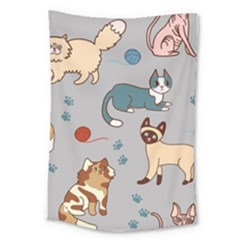 Cats Pattern Large Tapestry by Jancukart