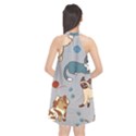 Cats Pattern Halter Neckline Chiffon Dress  View2