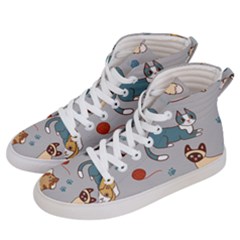 Cats Pattern Men s Hi-top Skate Sneakers by Jancukart