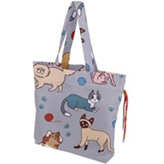 Cats Pattern Drawstring Tote Bag