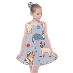 Cats Pattern Kids  Summer Dress by Jancukart