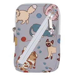 Cats Pattern Belt Pouch Bag (large)