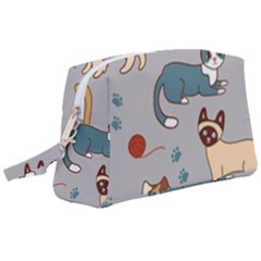 Cats Pattern Wristlet Pouch Bag (large)