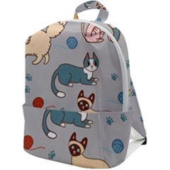 Cats Pattern Zip Up Backpack