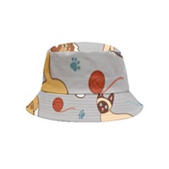 Cats Pattern Bucket Hat (kids) by Jancukart