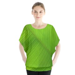 Banana Leaf Batwing Chiffon Blouse