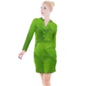 Banana Leaf Button Long Sleeve Dress View1