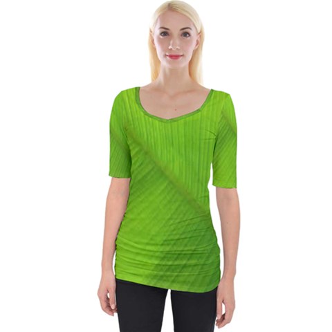 Banana Leaf Wide Neckline Tee by artworkshop