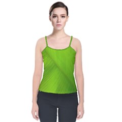 Banana Leaf Velvet Spaghetti Strap Top by artworkshop