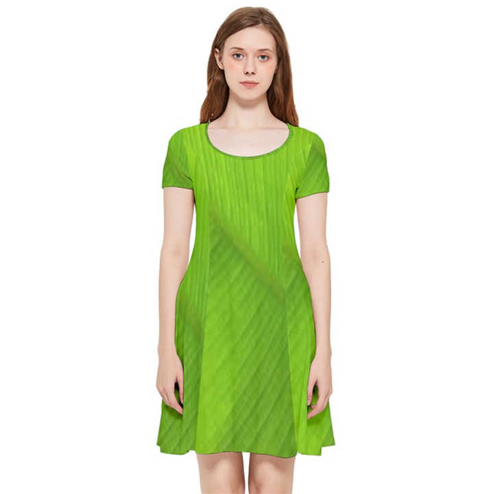 Banana Leaf Inside Out Cap Sleeve Dress