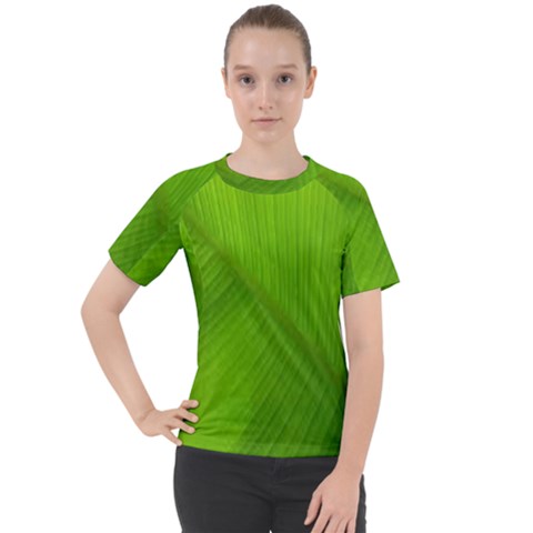 Banana Leaf Women s Sport Raglan Tee by artworkshop