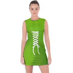 Banana Leaf Lace Up Front Bodycon Dress by artworkshop