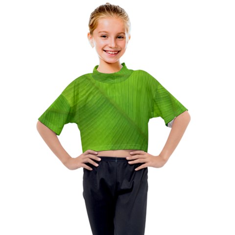 Banana Leaf Kids Mock Neck Tee by artworkshop