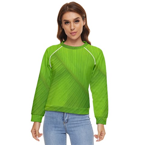 Banana Leaf Women s Long Sleeve Raglan Tee by artworkshop