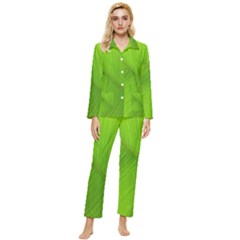 Banana Leaf Womens  Long Sleeve Velvet Pocket Pajamas Set by artworkshop