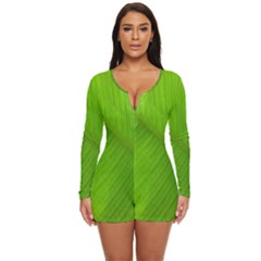 Banana Leaf Long Sleeve Boyleg Swimsuit by artworkshop