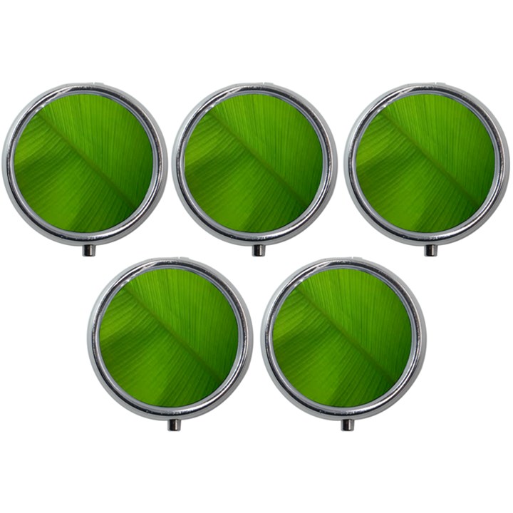 Banana Leaf Mini Round Pill Box (Pack of 5)