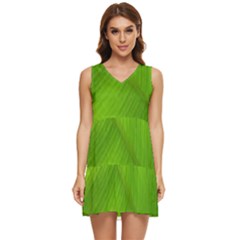 Banana Leaf Tiered Sleeveless Mini Dress by artworkshop