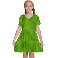 Banana Leaf Kids  Short Sleeve Tiered Mini Dress by artworkshop