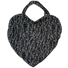 Creepy Head Motif Pattern Giant Heart Shaped Tote by dflcprintsclothing