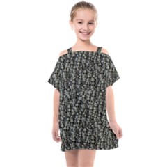 Creepy Head Motif Pattern Kids  One Piece Chiffon Dress by dflcprintsclothing