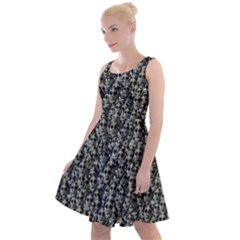 Creepy Head Motif Pattern Knee Length Skater Dress by dflcprintsclothing