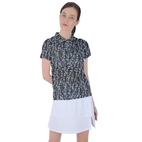 Creepy Head Motif Pattern Women s Polo Tee by dflcprintsclothing