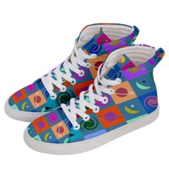 Space-pattern Multicolour Women s Hi-Top Skate Sneakers