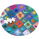 Space-pattern Multicolour Wooden Puzzle Round View3