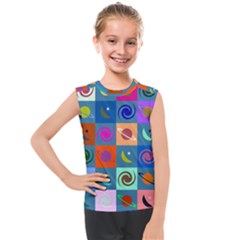 Space-pattern Multicolour Kids  Mesh Tank Top