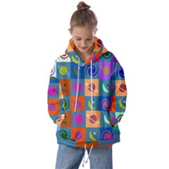 Space-pattern Multicolour Kids  Oversized Hoodie