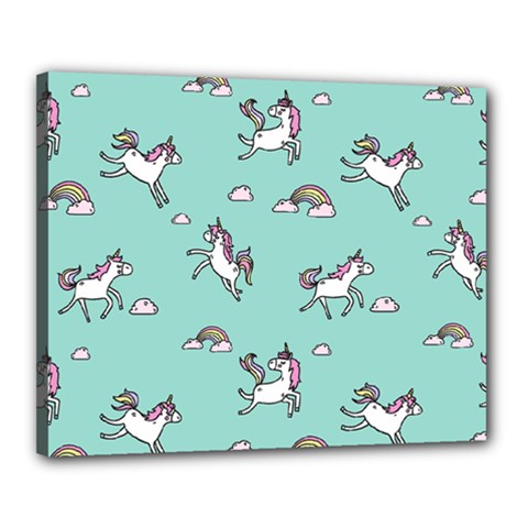 Unicorn Patterns Canvas 20  X 16  (stretched) by Jancukart