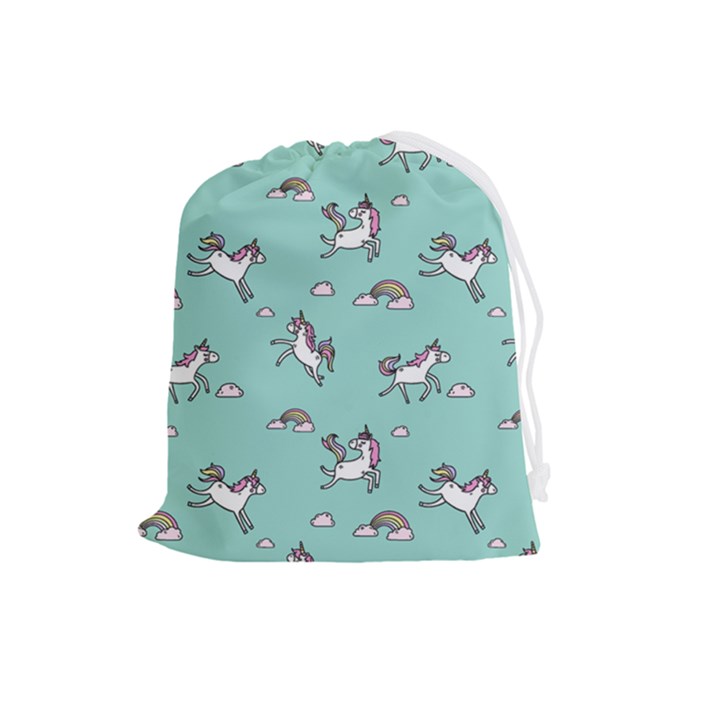 Unicorn Patterns Drawstring Pouch (Large)