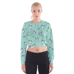 Unicorn Patterns Cropped Sweatshirt