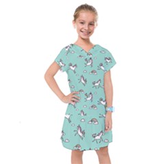 Unicorn Patterns Kids  Drop Waist Dress by Jancukart