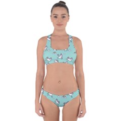 Unicorn Patterns Cross Back Hipster Bikini Set