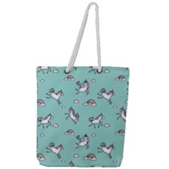 Unicorn Patterns Full Print Rope Handle Tote (large) by Jancukart