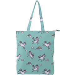 Unicorn Patterns Double Zip Up Tote Bag