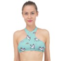 Unicorn Patterns High Neck Bikini Top View1