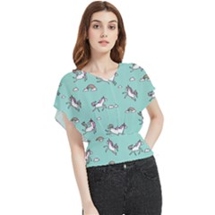 Unicorn Patterns Butterfly Chiffon Blouse