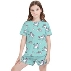 Unicorn Patterns Kids  Tee And Sports Shorts Set by Jancukart