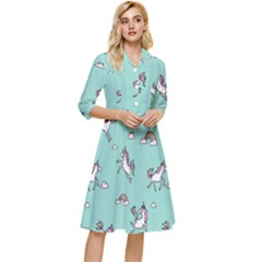 Unicorn Patterns Classy Knee Length Dress