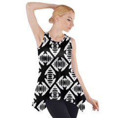 Background Pattern Side Drop Tank Tunic