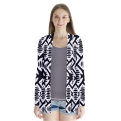 Background Pattern Drape Collar Cardigan