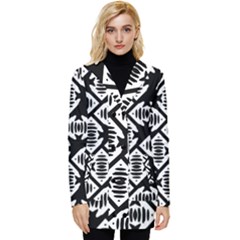 Background Pattern Button Up Hooded Coat 